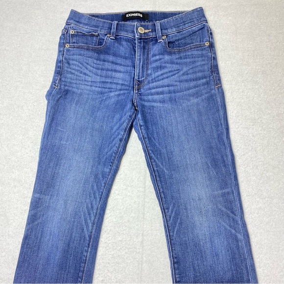 EXPRESS Jeans Women’s 4S Blue Skinny Leg Mid Rise Stretch Y2K Chic Casual Denim - Picture 2 of 15